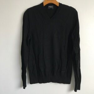 THE KOOPLES MENS SWEATER BLACK LONG SLEEVE CREW NECK MEDIUM